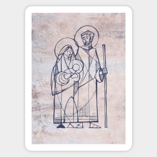 Hand drawn illustration of the Sacred Family Sticker